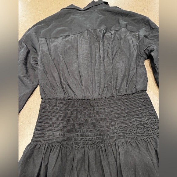 NWT FUTURE COLLECTIVE Collard Long Sleeve Smocked Midi Shirtdress - Sz: XXS - Picture 12 of 16